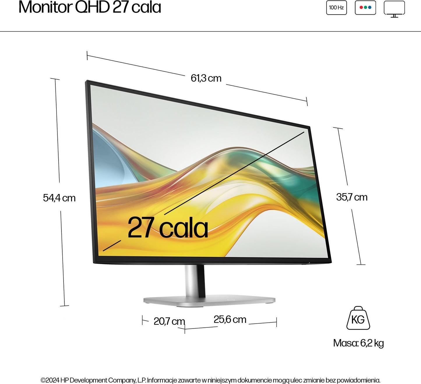 Monitor LED HP S5 Pro 527pq 27 2560 x 1440 px IPSPLS do biura OUTLET 79