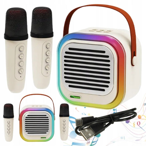 Karaoke głośnik Bluetooth 10W, 2x mikrofon bezprzewodowy/idealny do zabawy