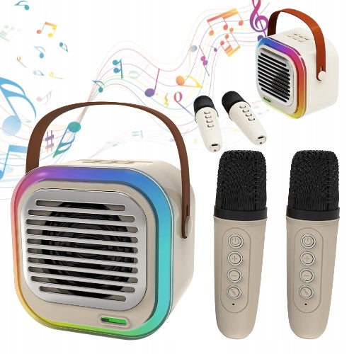 Karaoke głośnik Bluetooth 10W, 2x mikrofon bezprzewodowy/idealny do zabawy
