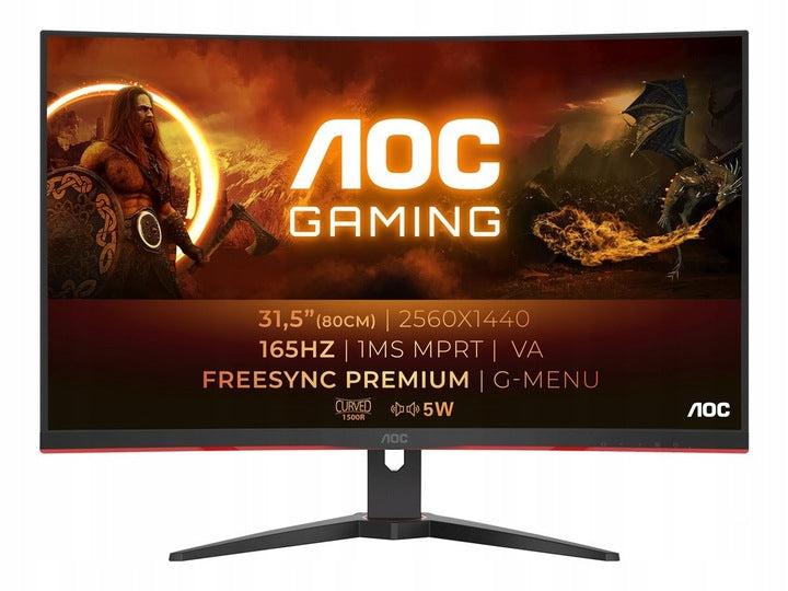 Monitor LED AOC CQ32G2SE/BK 31,5 " 2560 x 1440 px VA do biura OUTLET 119
