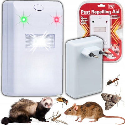 Odstraszacz Ultradźwiękowy Gryzoni Myszy Szczurów Kun Owadów Do Gniazdka