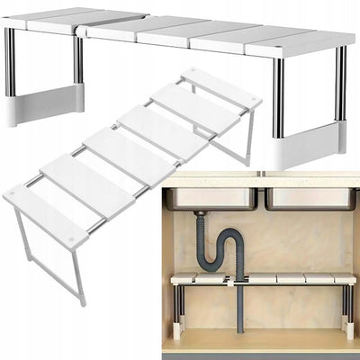 Półka Organizer Do Szafki Kuchennej Regał Wstawiana Stojak Na Blat Pod Zlew