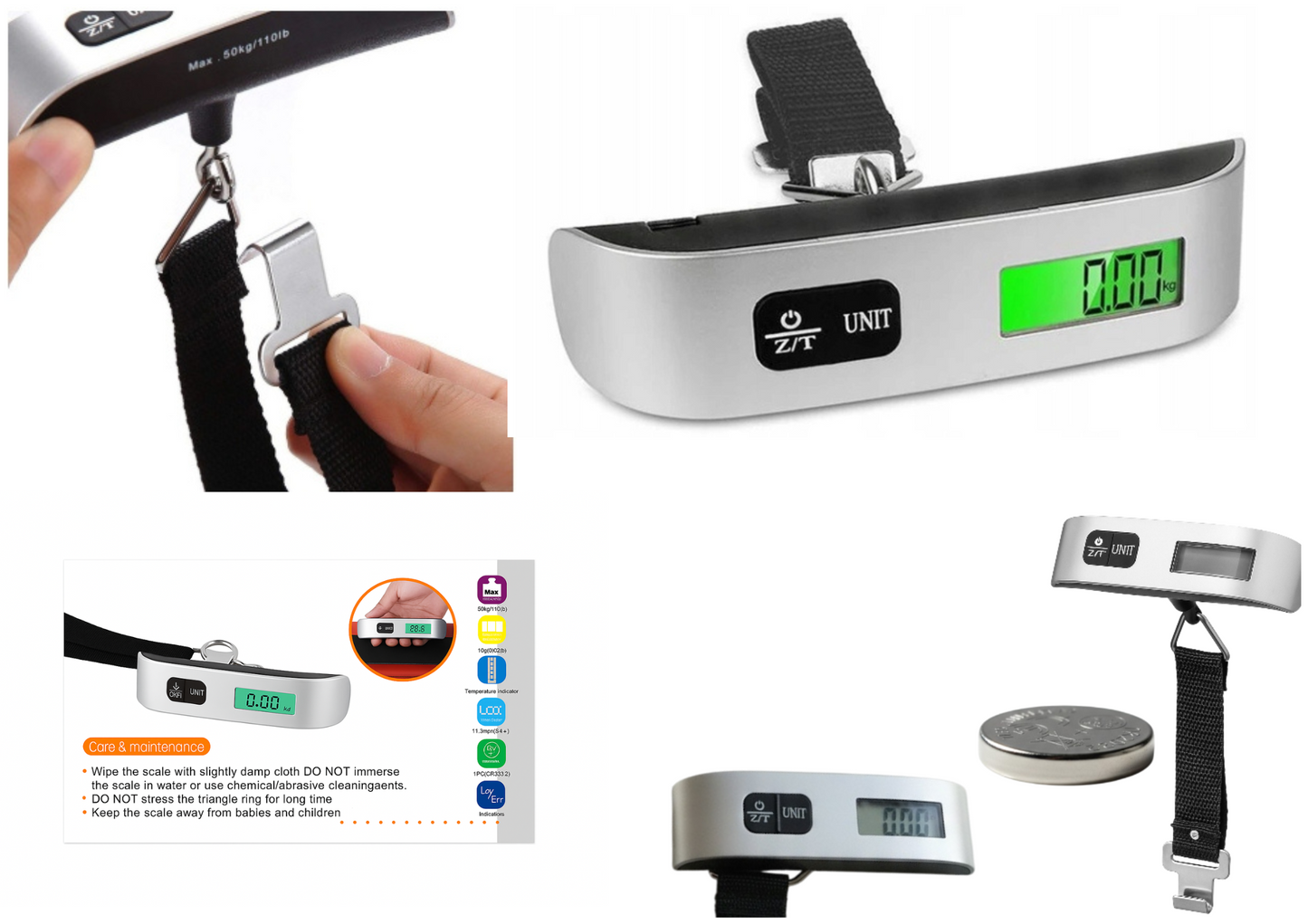 WAGA BAGAŻOWA CYFROWA ELEKTORNICZNA LCD PODRÓŻNA LOTNICZA KIESZONKOWA 50KG