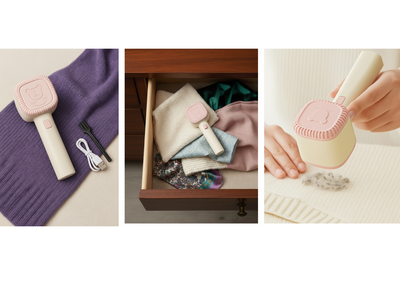 GOLARKA DO UBRAŃ SWETRÓW TAPICERKI KANAPY USB RÓŻOWA 5W BEZPRZEWODOWA