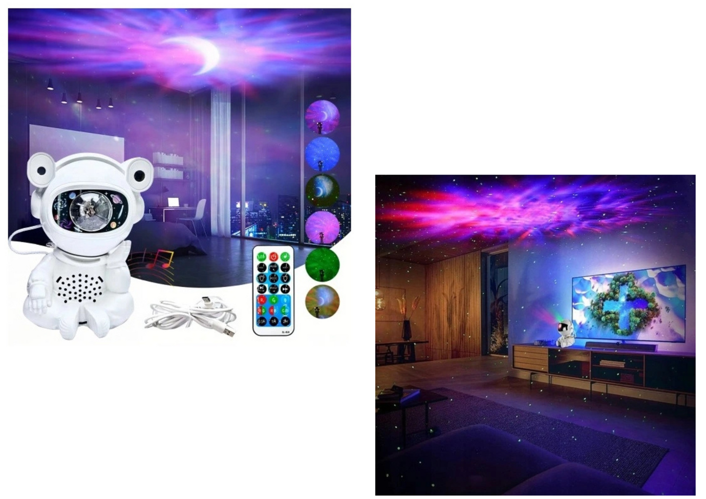 Projektor Gwiazd Astronauta Lampka Nocna Pilot USB super zabawka dla dzieci