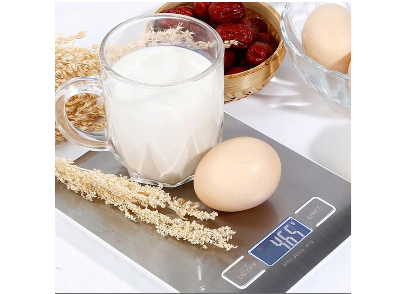 Waga kuchenna precyzyjna cyfrowa na baterie LCD srebrny/szary 5 kg