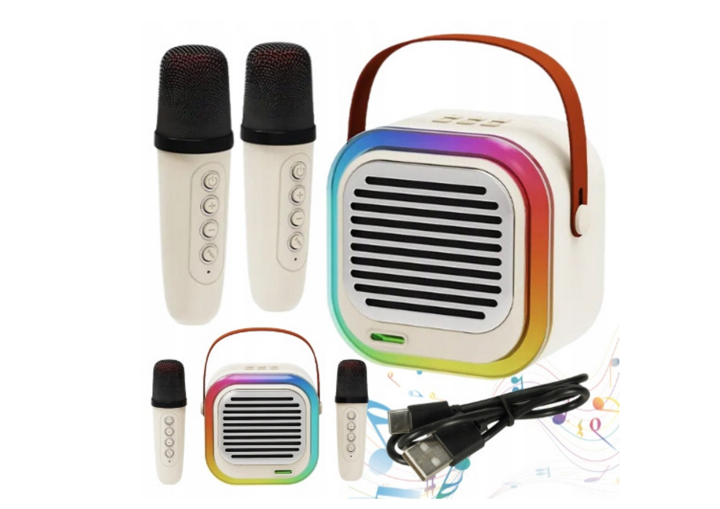Karaoke głośnik Bluetooth 10W, 2x mikrofon bezprzewodowy/idealny do zabawy
