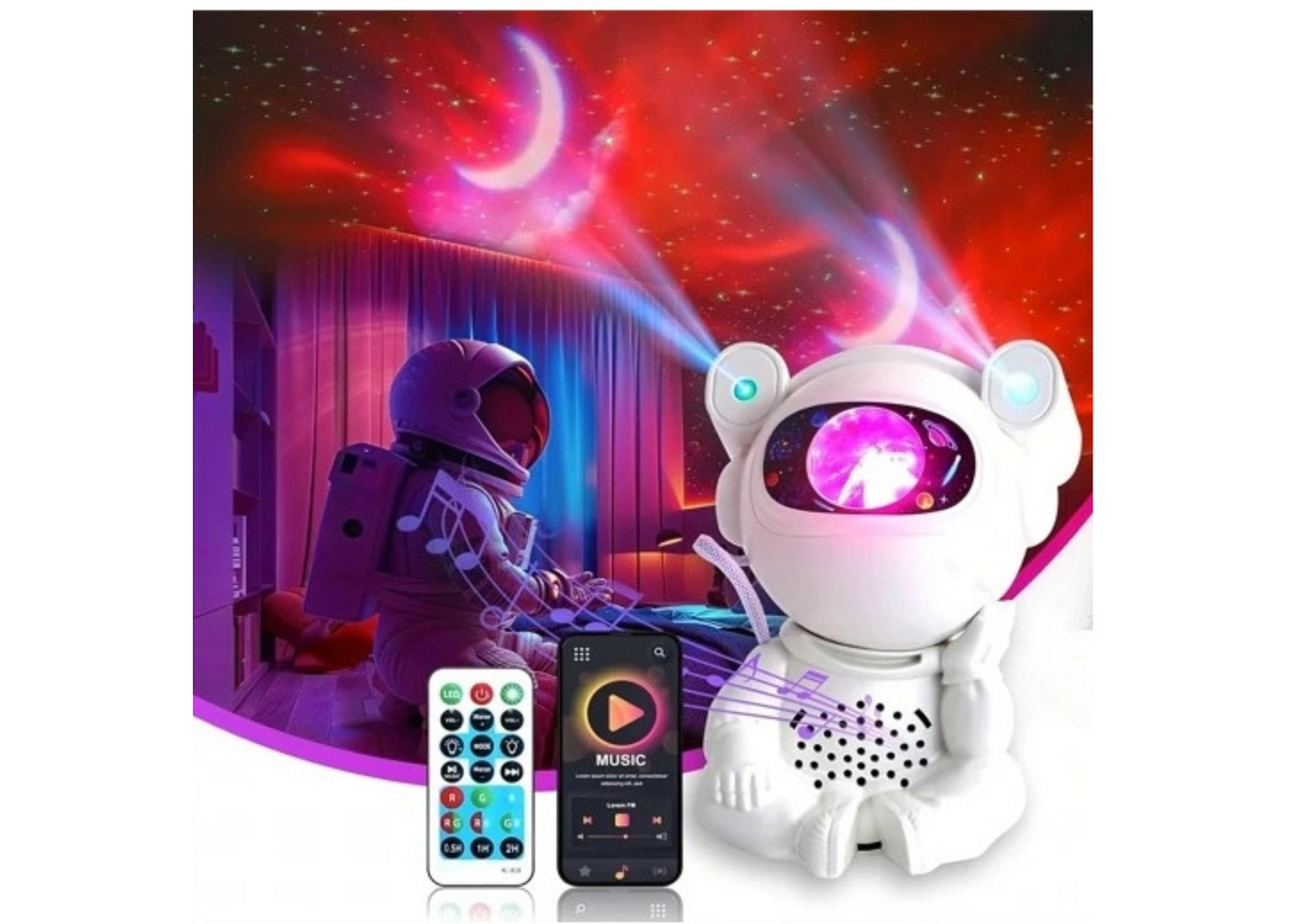 Projektor Gwiazd Astronauta Lampka Nocna Pilot USB super zabawka dla dzieci