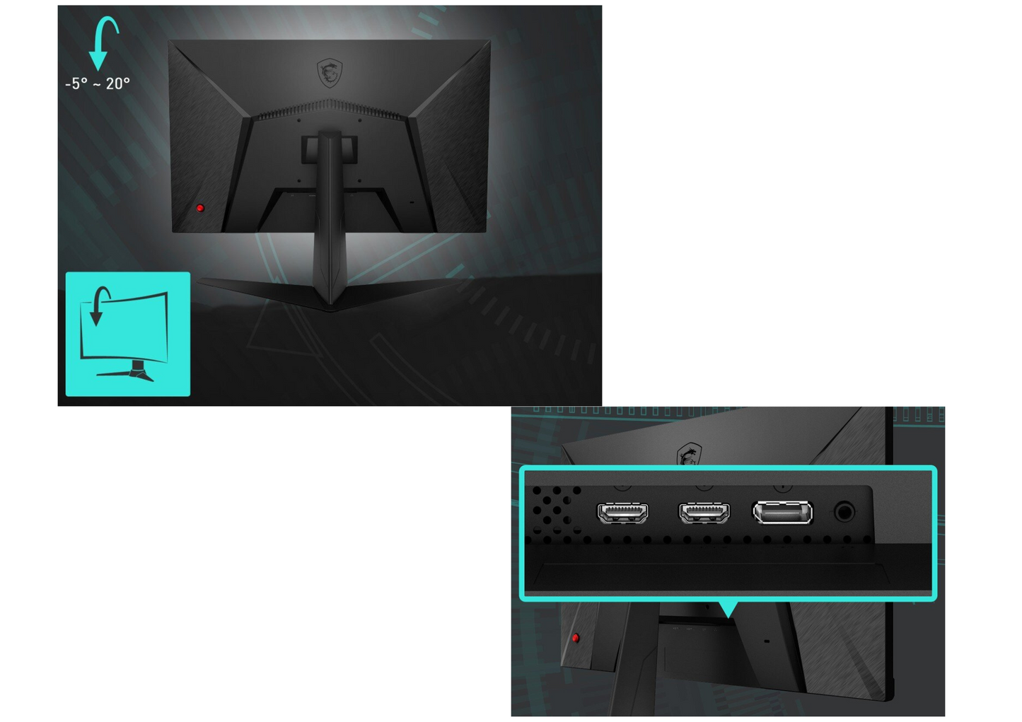 Monitor LED MSI G2412F 23,8 " 1920 x 1080 px IPS / PLS HDMI OUTLET 46
