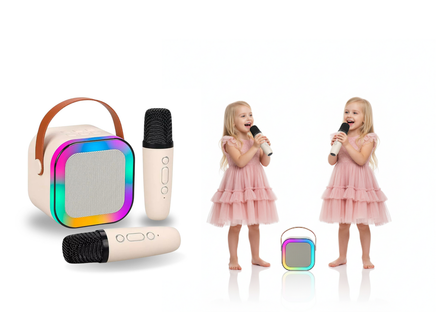 Karaoke głośnik Bluetooth 10W, 2x mikrofon bezprzewodowy/idealny do zabawy