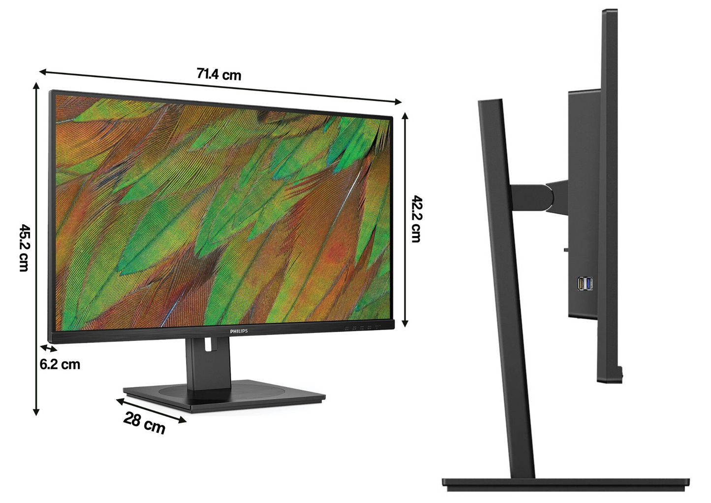 Monitor LED Philips 32B1N3800/00 31,5 " 3840x2160px VA do biura OUTLET 115