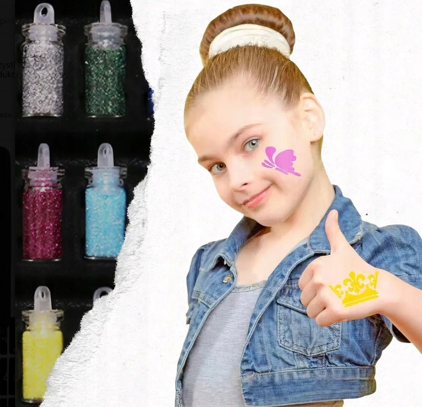 Tatuaże Zmywalne Brokatowe 63 Szablony Dla Dzieci Zestaw Do Robienia Tatuaż