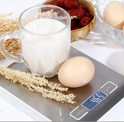 Waga kuchenna precyzyjna cyfrowa na baterie LCD srebrny/szary 5 kg