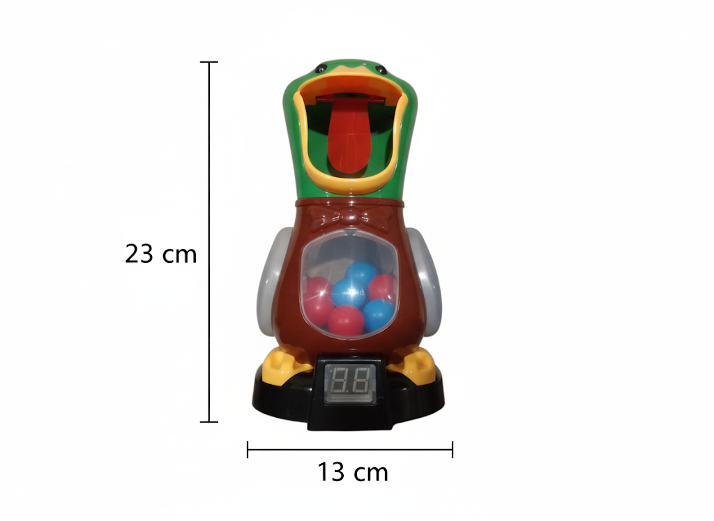GRA GŁODNA KACZKA XXL 23CM LED STRZELANIE DO CELU 48 KULEK PREZENT DZIECI