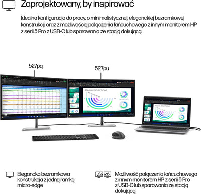 Monitor LED HP S5 Pro 527pq 27  2560 x 1440 px IPSPLS do biura OUTLET 79