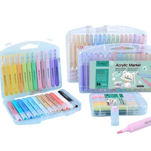 MARKERY AKRYLOWE 36KOLORÓW PISAKI FLAMASTRY MAZAKI DO MALOWANIA WODOODPORNE