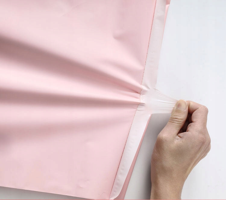 FOLIOPAK KURIERSKI FOLIOPAKI RÓŻOWE z RĄCZKĄ 310 x 420 + 70 mm (rączka) 50 szt z napisem "Thank You"