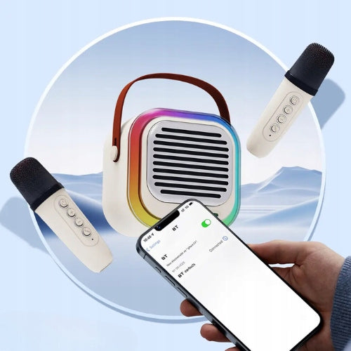 Karaoke głośnik Bluetooth 10W, 2x mikrofon bezprzewodowy/idealny do zabawy