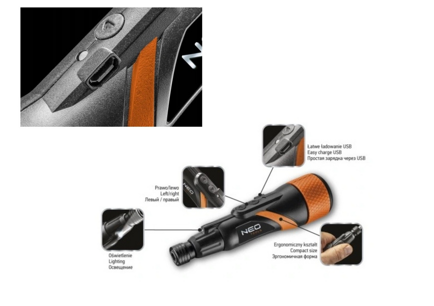 Wkrętarka NEO TOOLS zasilanie akumulatorowe 3,6 V 04-200