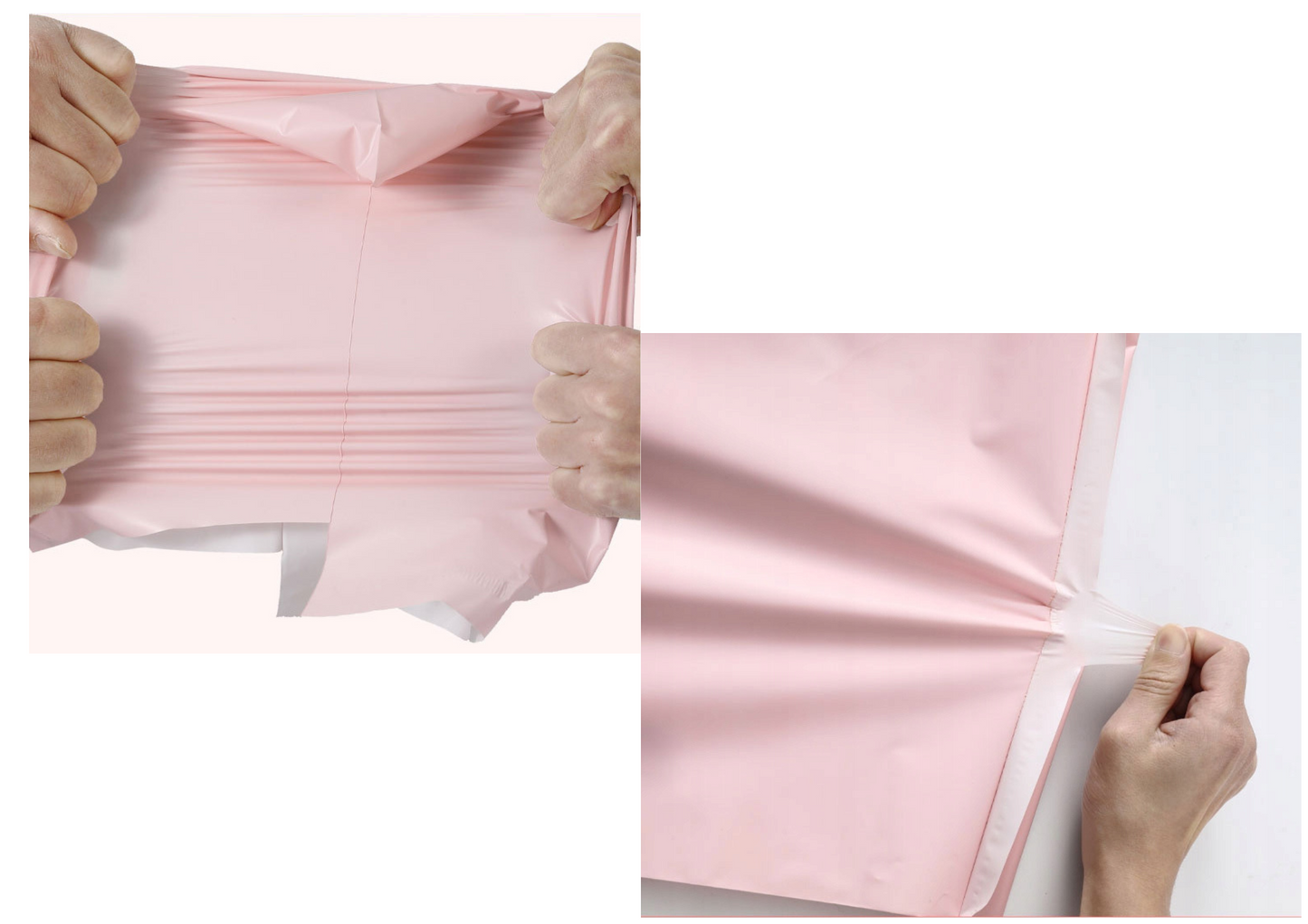 FOLIOPAK KURIERSKI FOLIOPAKI RÓŻOWE z RĄCZKĄ 310 x 420 + 70 mm (rączka) 50 szt z napisem "Thank You"