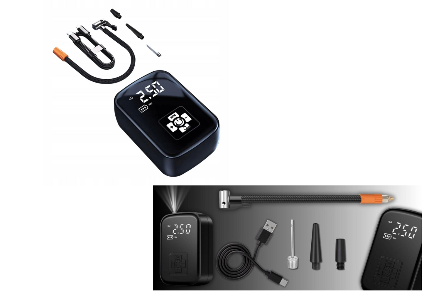 Cyfrowa sprężarka bezprzewodowy kompresor 120 W, 7,4 V, 10 BAR