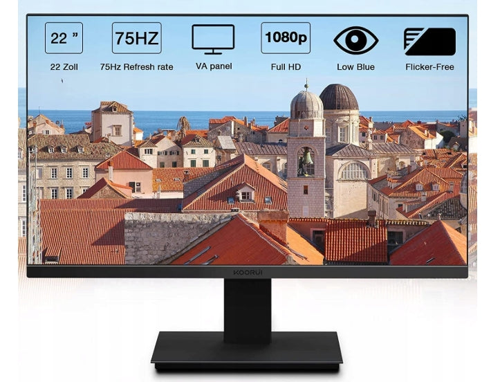Monitor LED Koorui 22N1 22 " 1920 x 1080 px idealny do biura OUTLET 86
