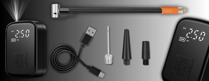 Cyfrowa sprężarka bezprzewodowy kompresor 120 W, 7,4 V, 10 BAR