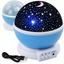 LAMPKA NOCNA LED PROJEKTOR GWIAZD 2w1 KULA NIEBIESKA OBROTOWA DLA DZIECI